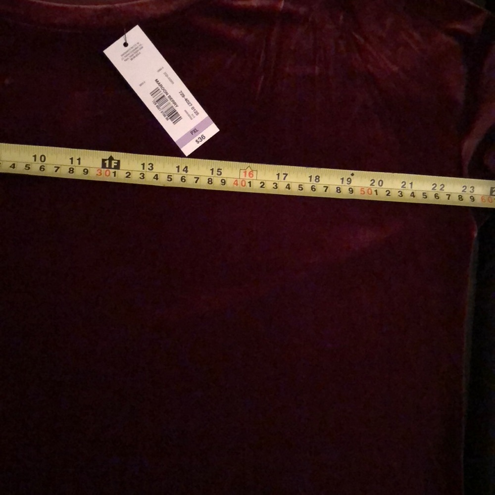 Worthington Long Bell Sleeve Velvet Sweatshirt - Picture 3 of 3